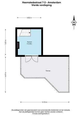 Floor plan - Heemstedestraat 7-3, 1059 CX Amsterdam 